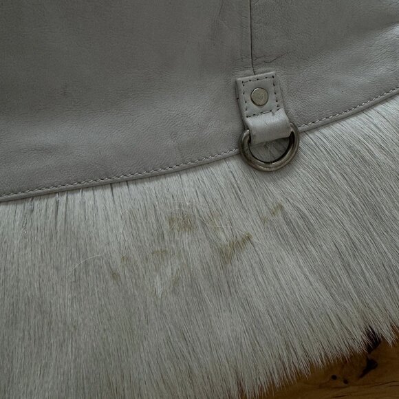 Ritual Fashion White Goat Hide Fur Huntress Coat Jacket Robe Oversize Hood 10 - Picture 15 of 16